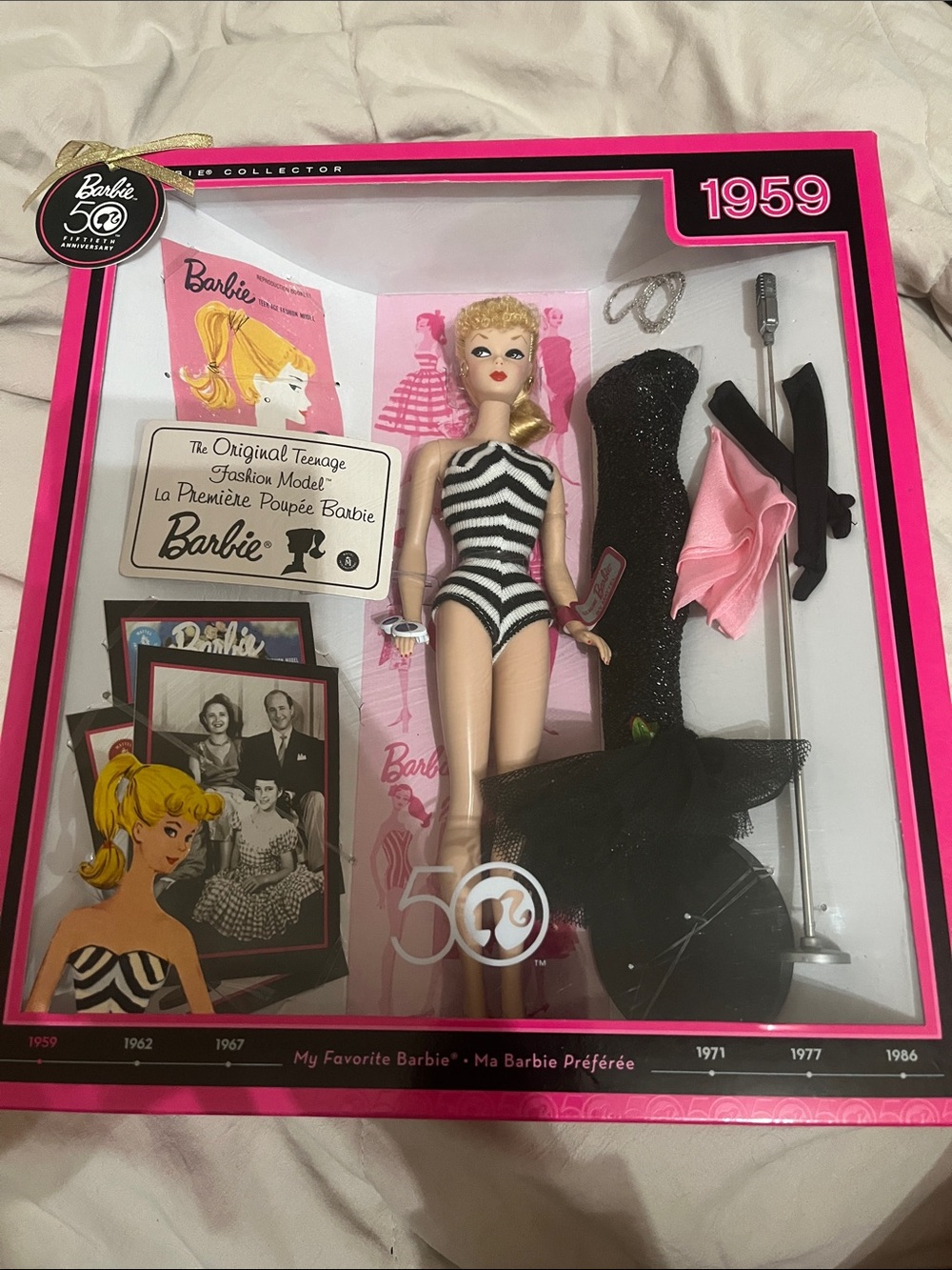 Barbie 1959 Collector Doll - Black, White & Pink Presentation